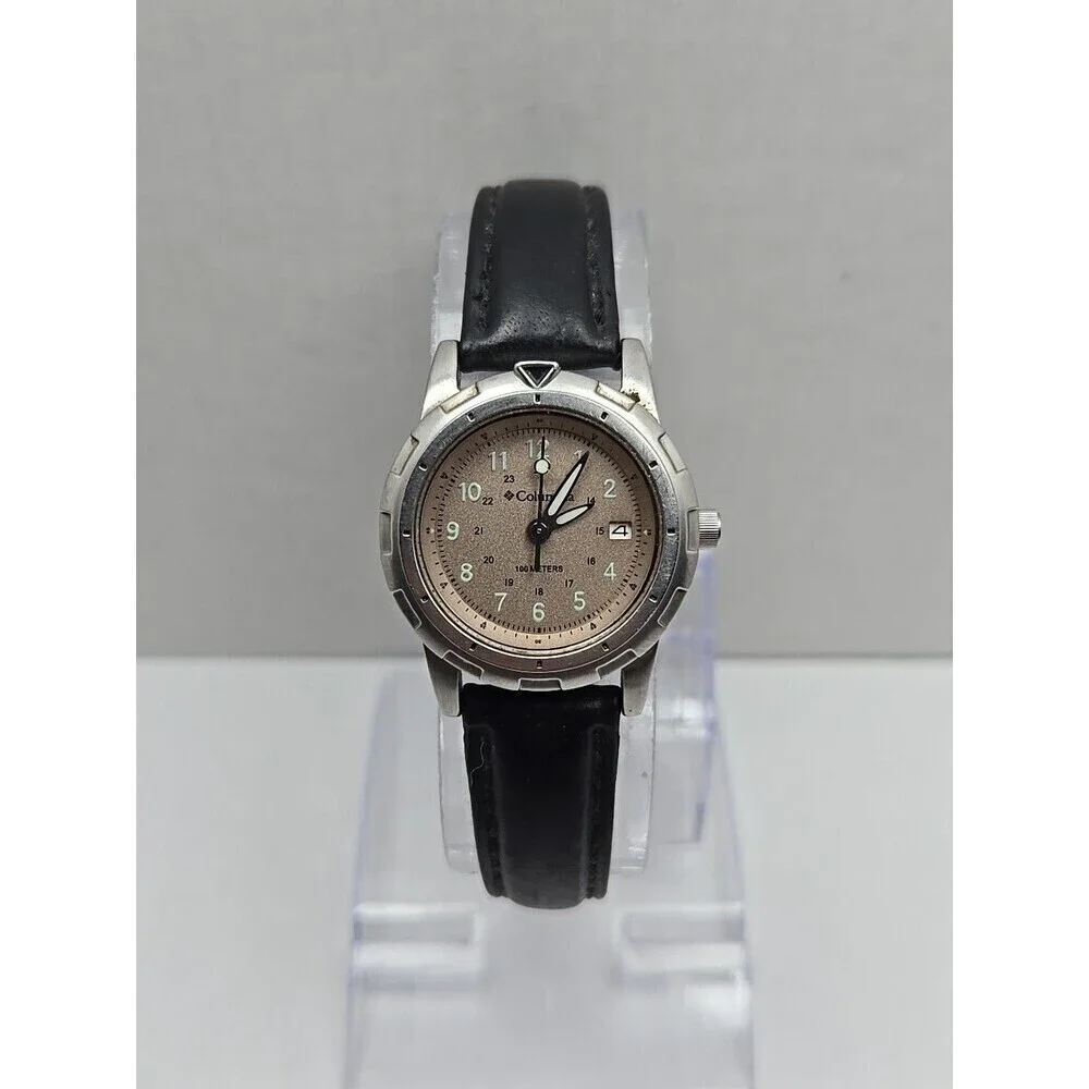 Columbia CL 7017 Watch Quartz New Battery 100M Stainless Steel Date Lume 24 Hour